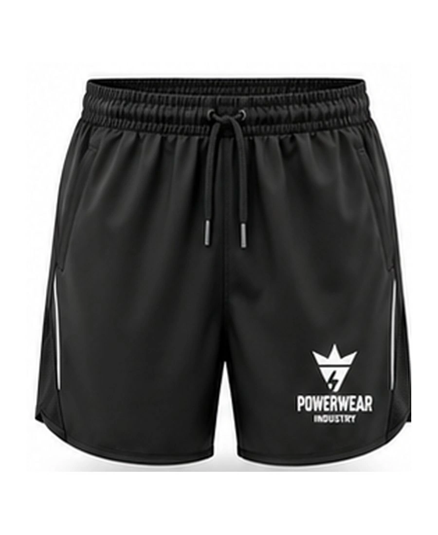 2-in-1 Compression Liner Athletic Running Shorts by Power Wear Industry with branded crest