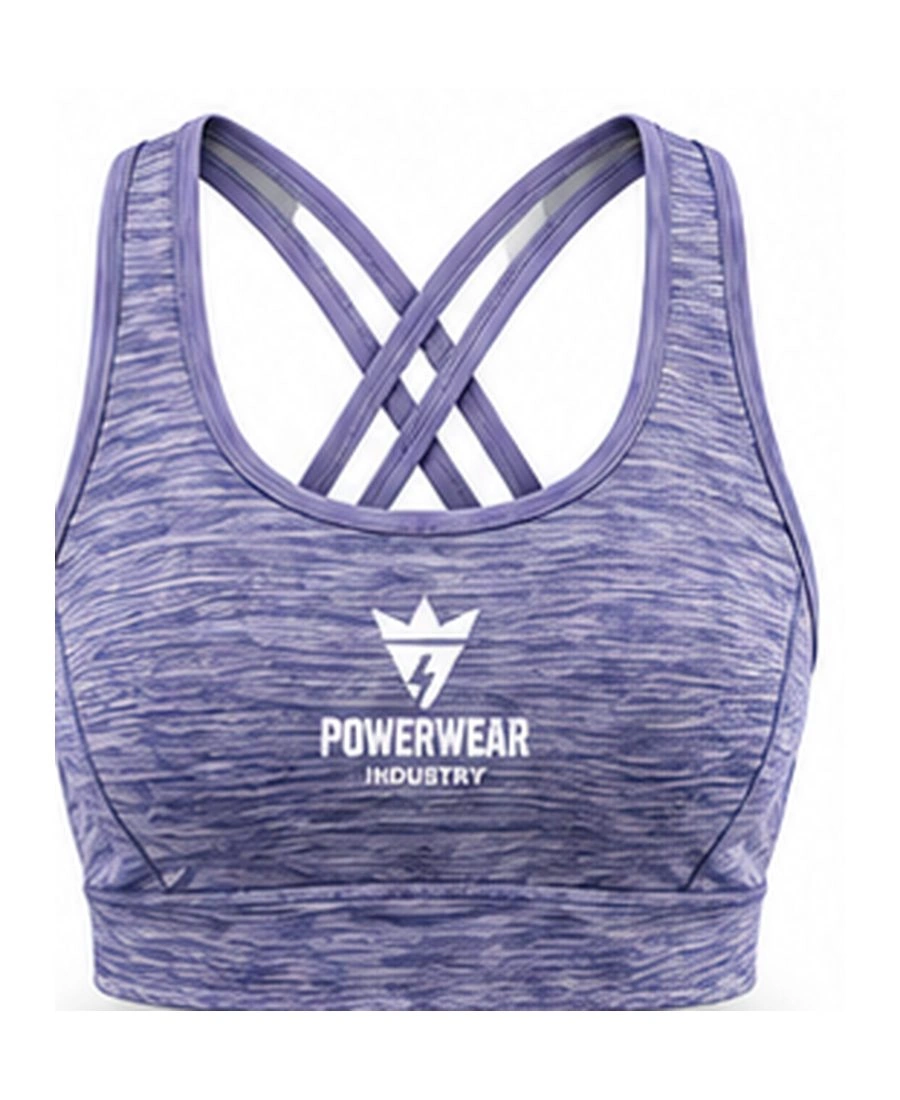 Sweat-Wicking Wide-Band Athletic Crop Top by Power Wear Industry with branded crest
