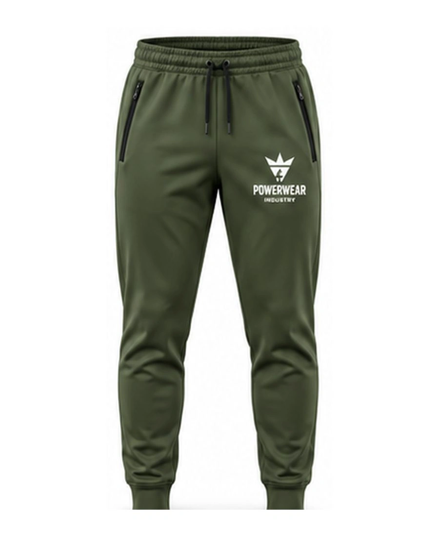 Breathable Knee-Ventilated Workout Track Pants by Power Wear Industry with branded crest