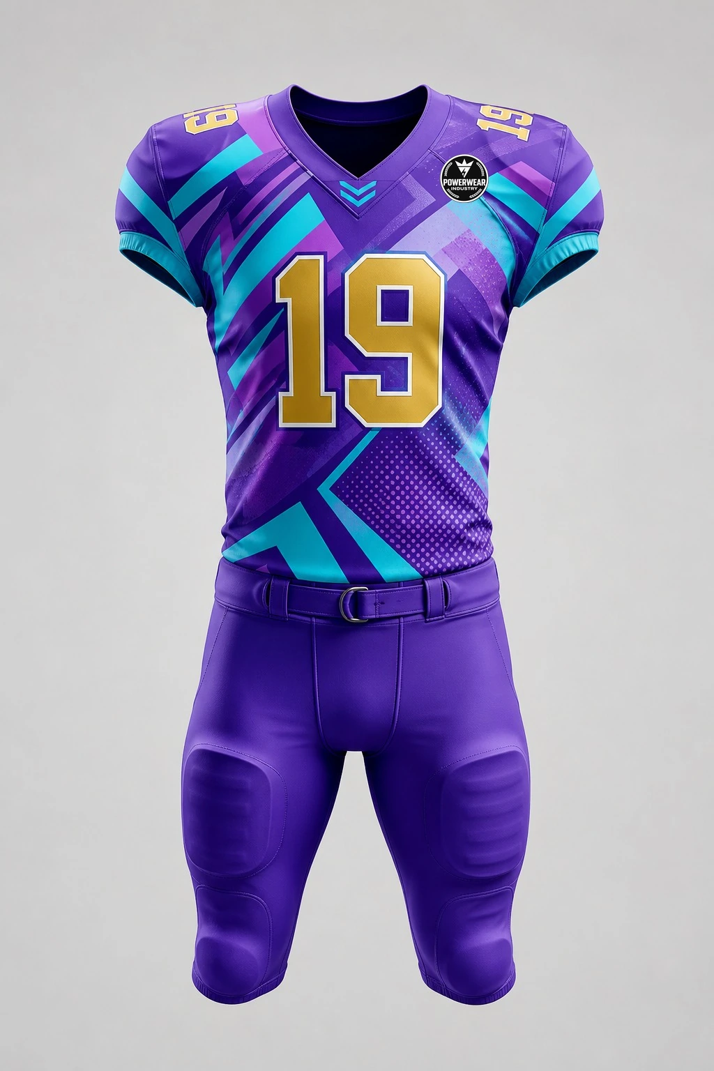 Custom American Football Uniform — Design 04 by Power Wear Industry with left-chest logo