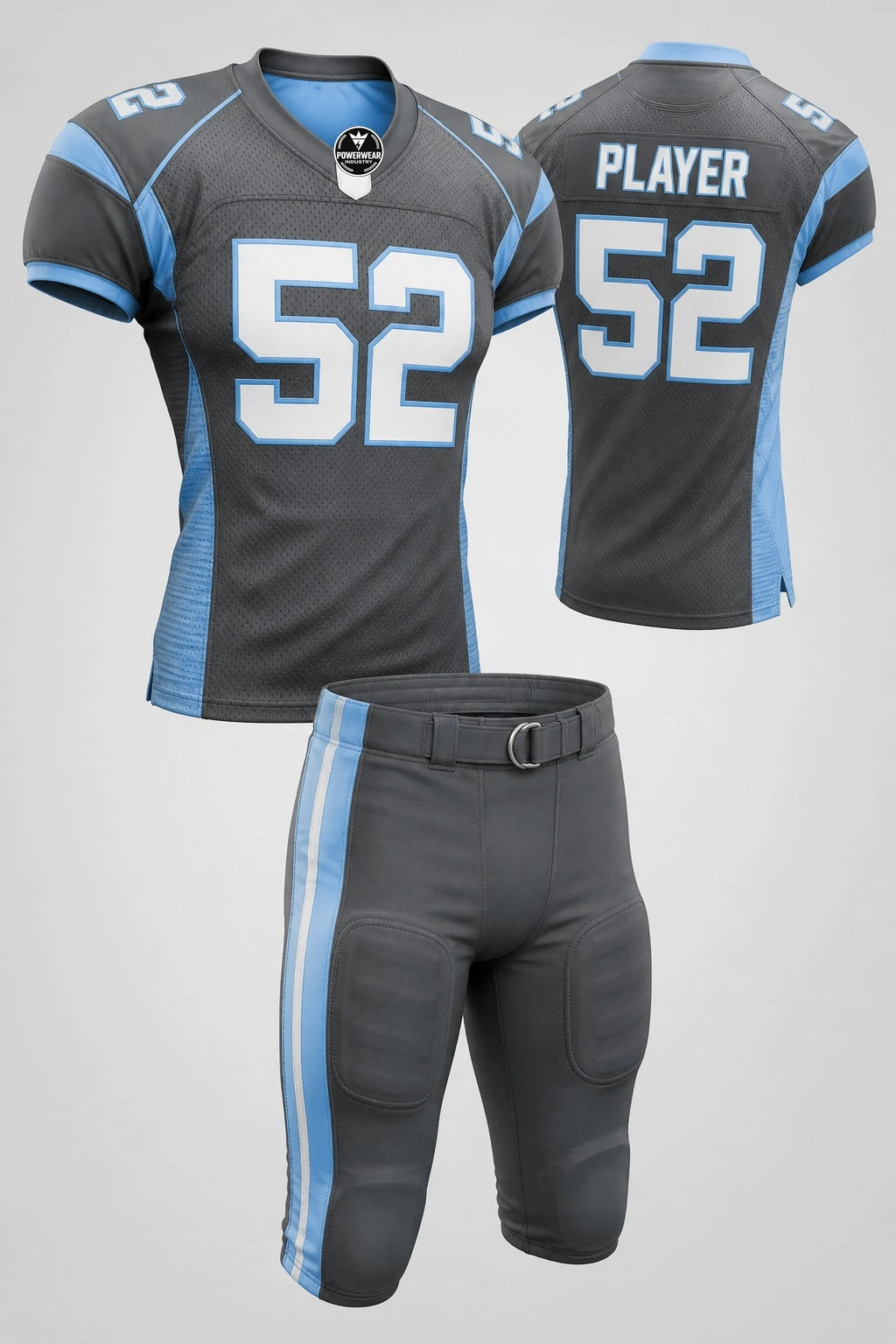 Custom American Football Uniform — Design 10 by Power Wear Industry with left-chest logo