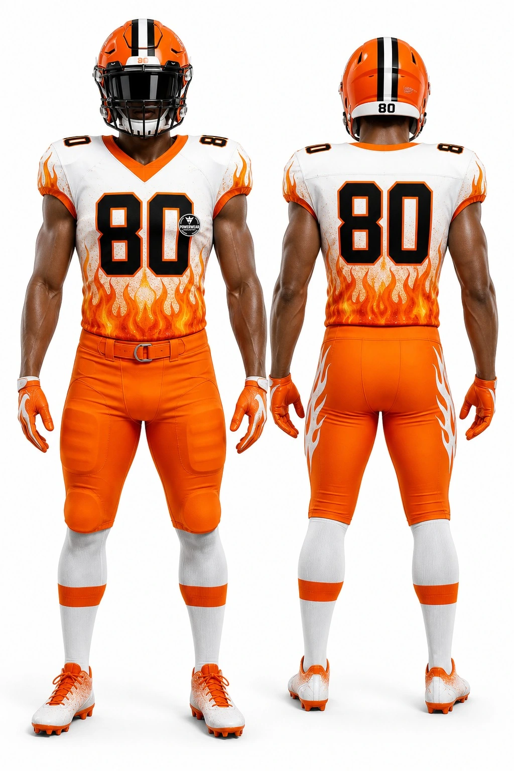 Custom American Football Uniform — Design 11 by Power Wear Industry with left-chest logo