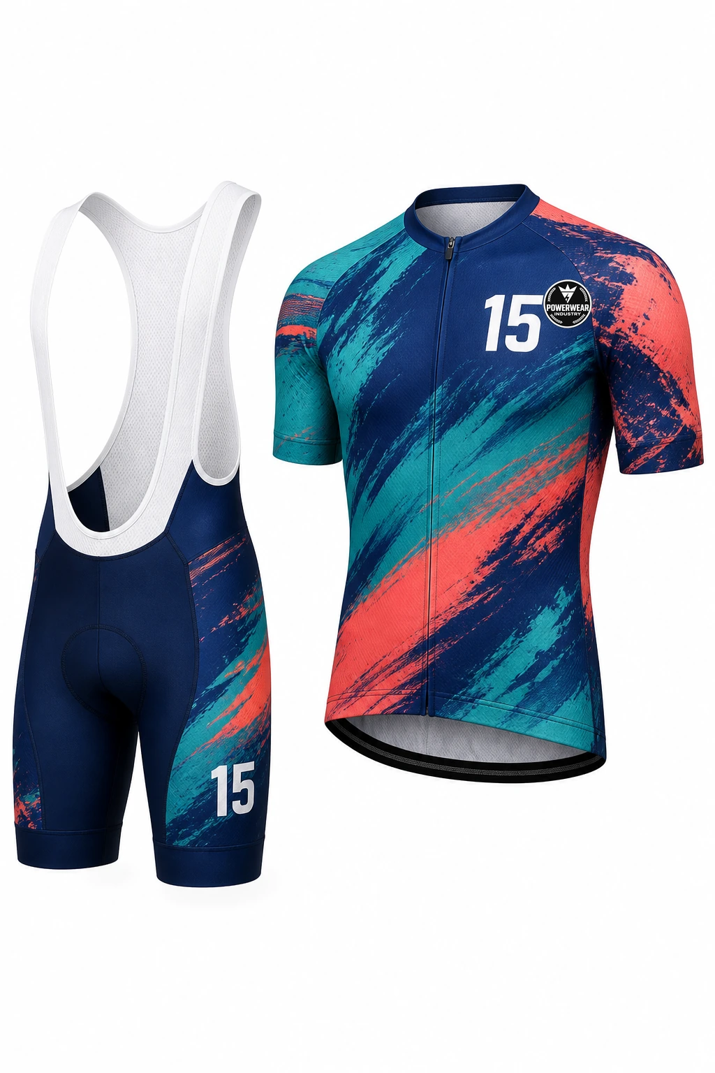 Custom Cycling Kit — Design 04 by Power Wear Industry with left-chest logo