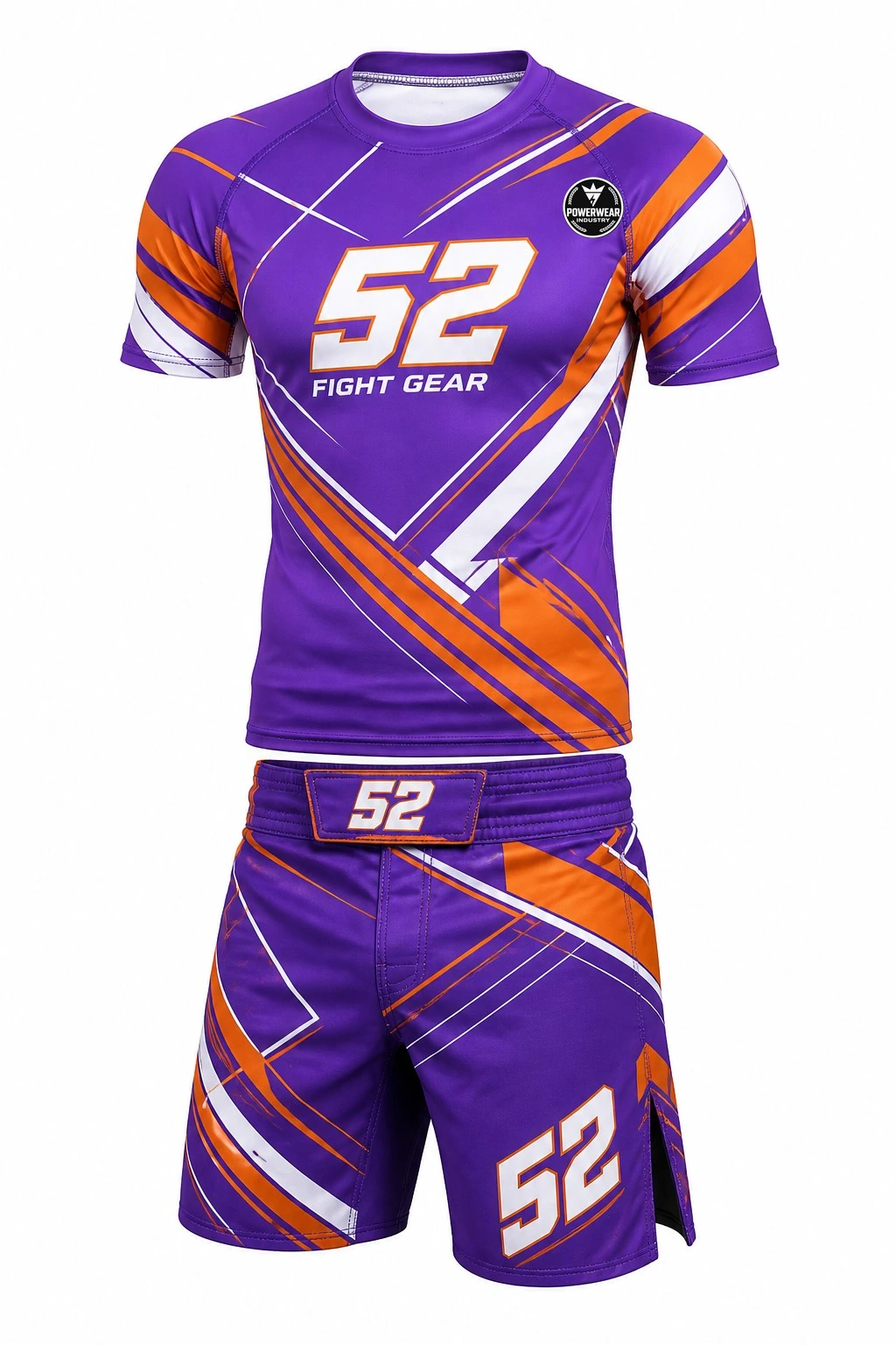 Custom MMA Set — Design 08 by Power Wear Industry with left-chest logo