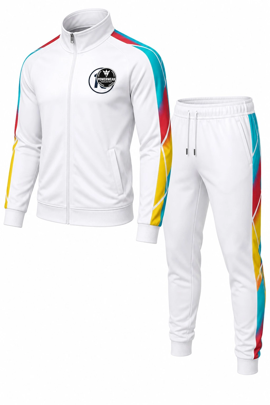 Custom Tracksuit — Design 01 by Power Wear Industry with left-chest logo