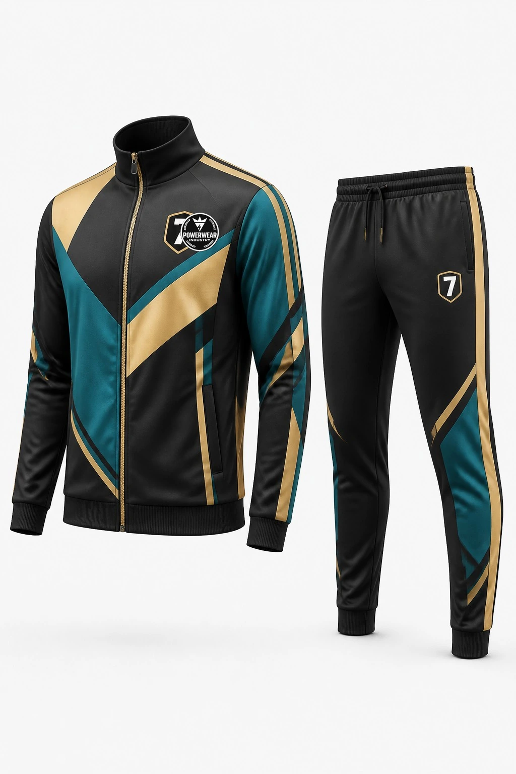 Custom Tracksuit — Design 04 by Power Wear Industry with left-chest logo