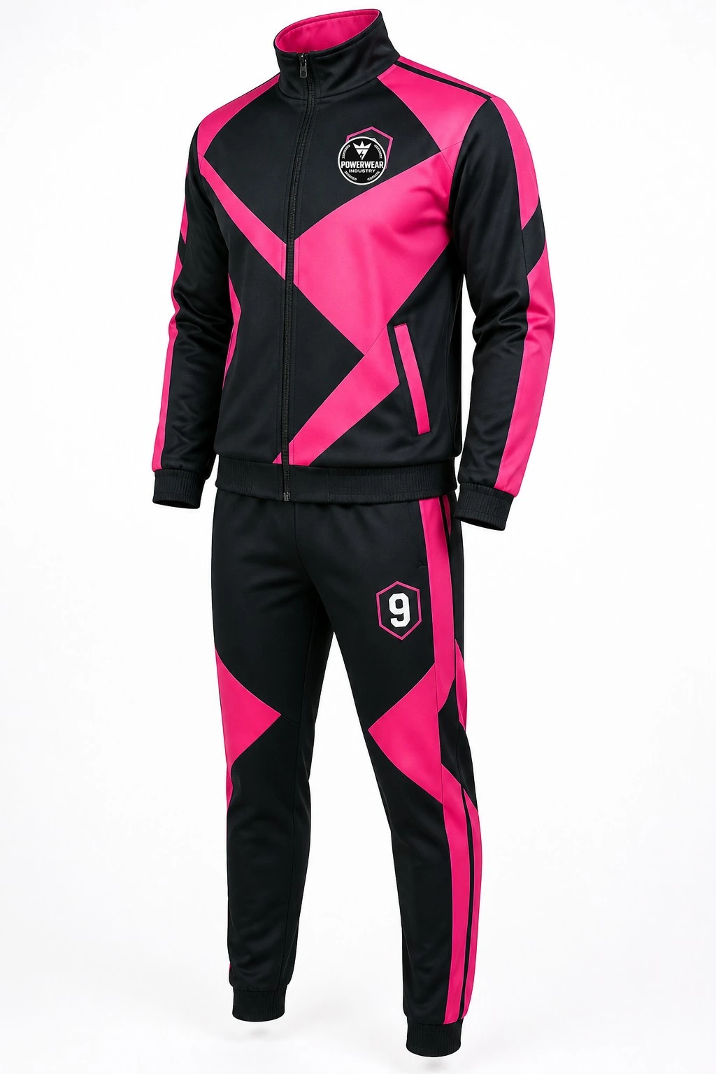 Custom Tracksuit — Design 09 by Power Wear Industry with left-chest logo