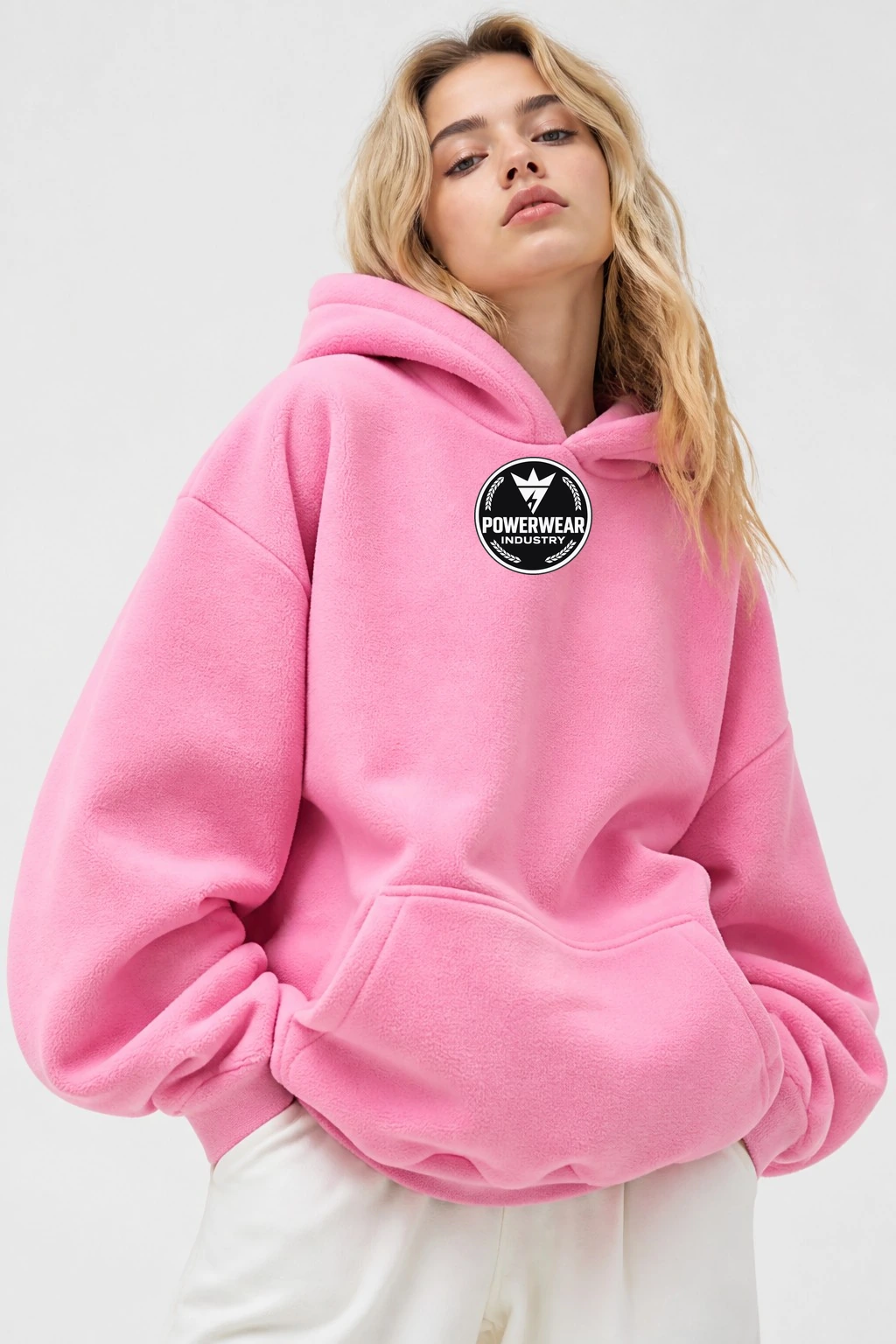 Custom Oversized Hoodie — Design 02 by Power Wear Industry with branded badge
