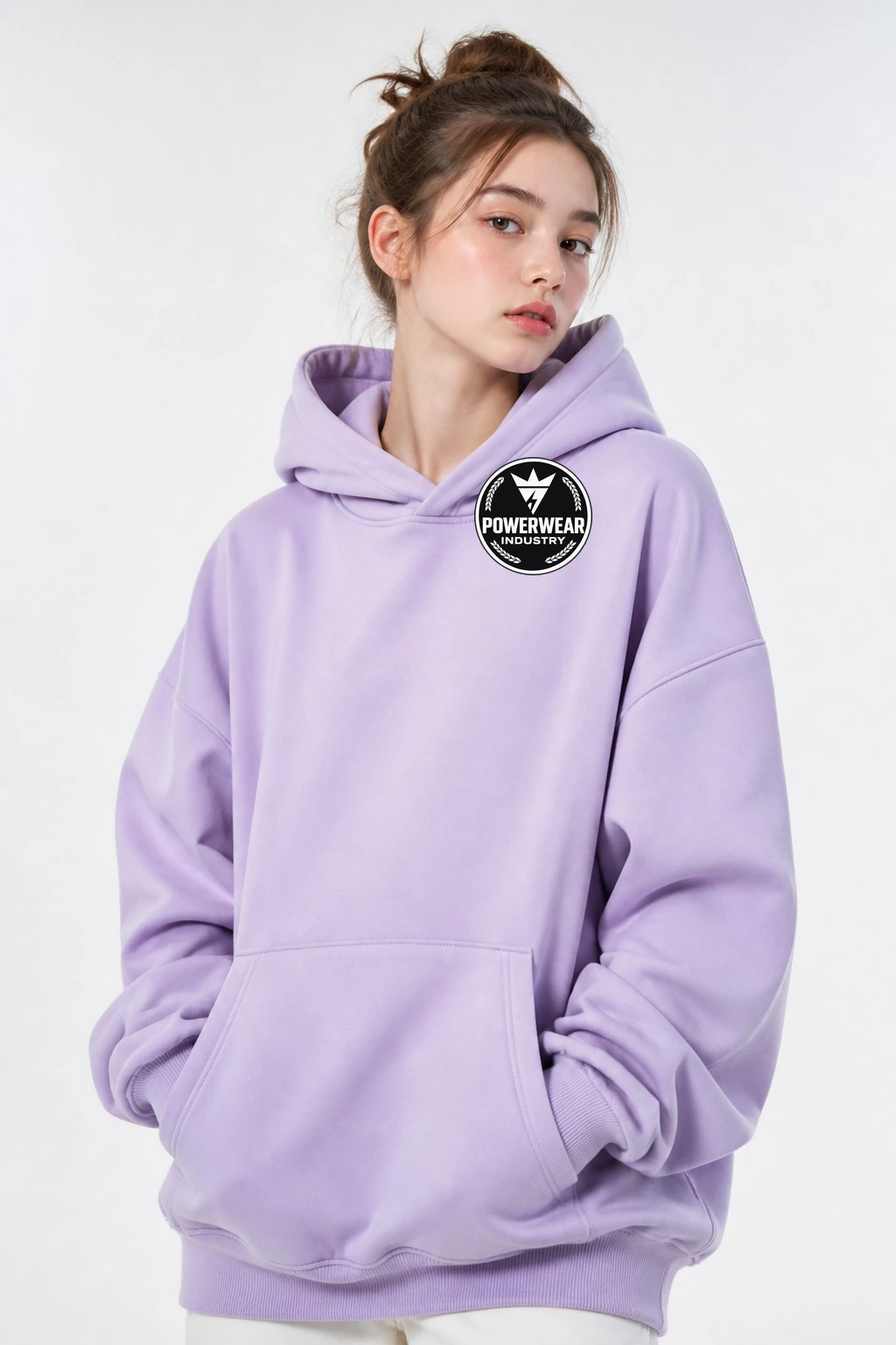 Custom Oversized Hoodie — Design 09 by Power Wear Industry with branded badge