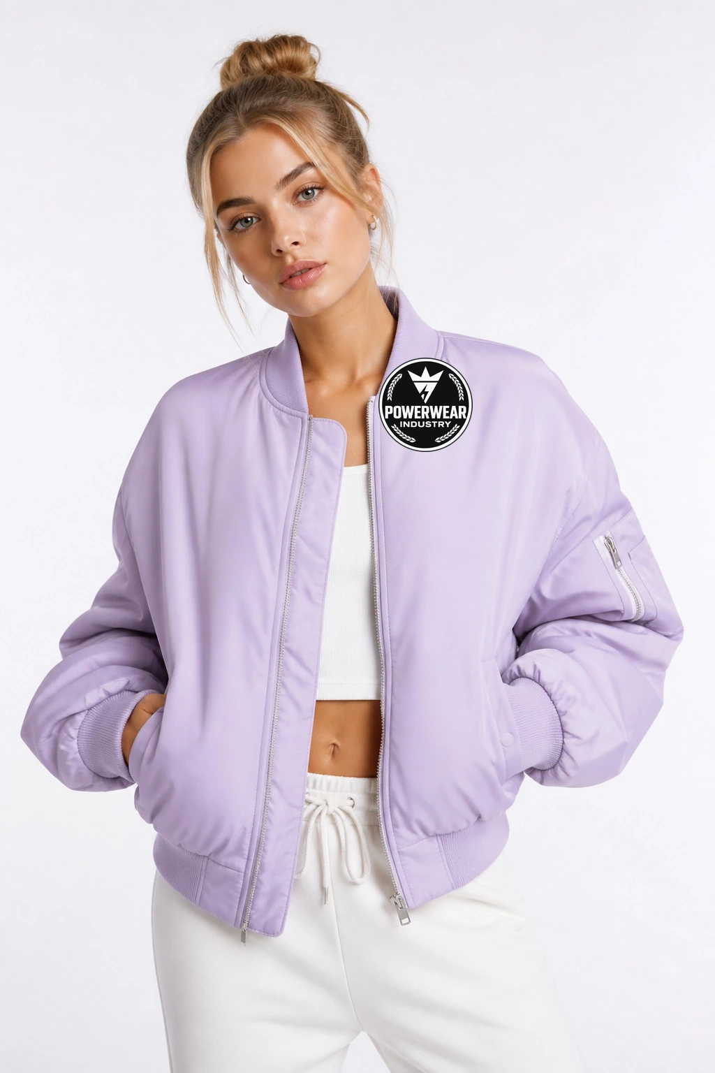 Custom Streetwear Jacket — Design 09 by Power Wear Industry with branded badge