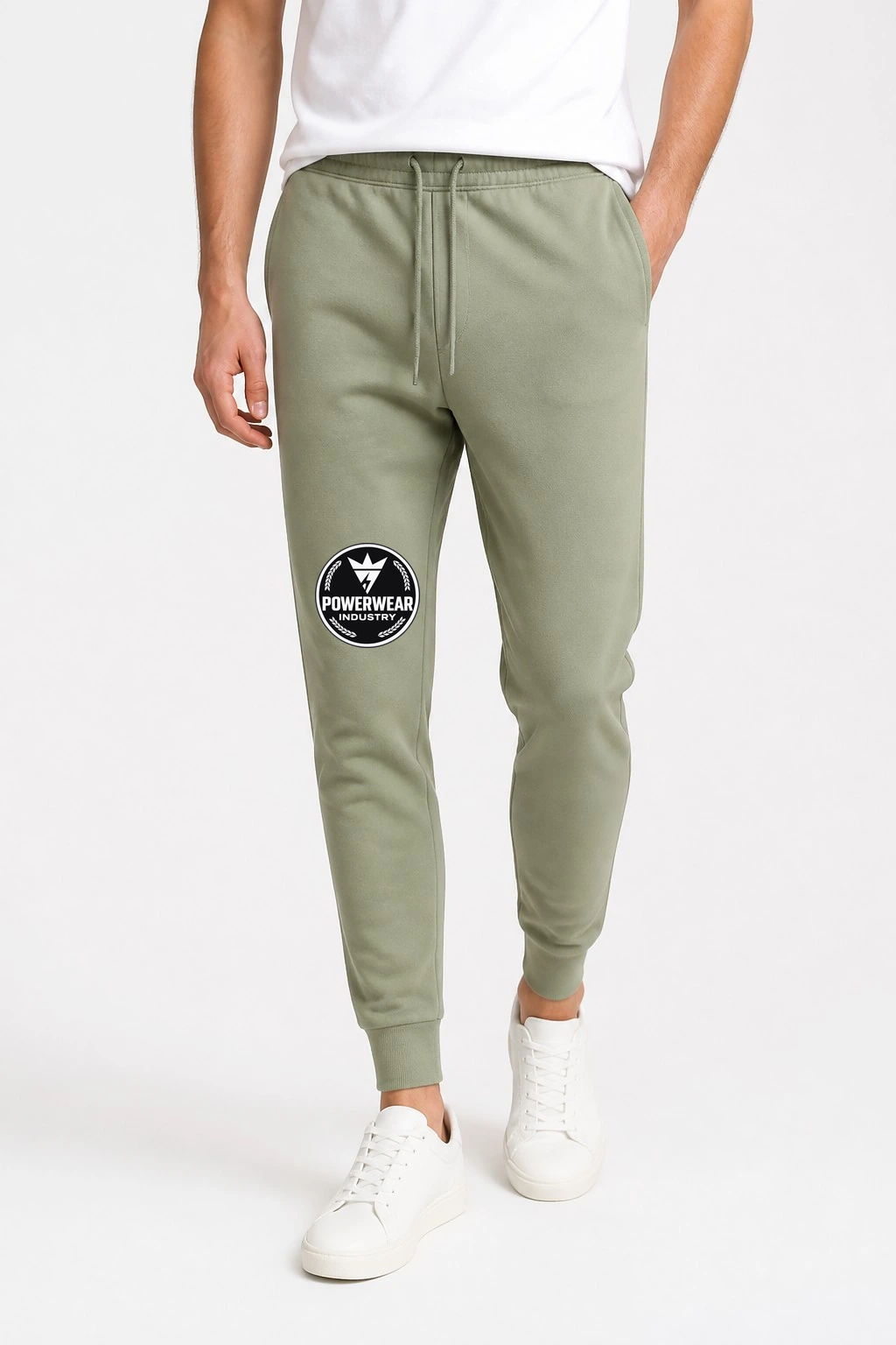 Custom Streetwear Joggers — Design 07 by Power Wear Industry with branded badge