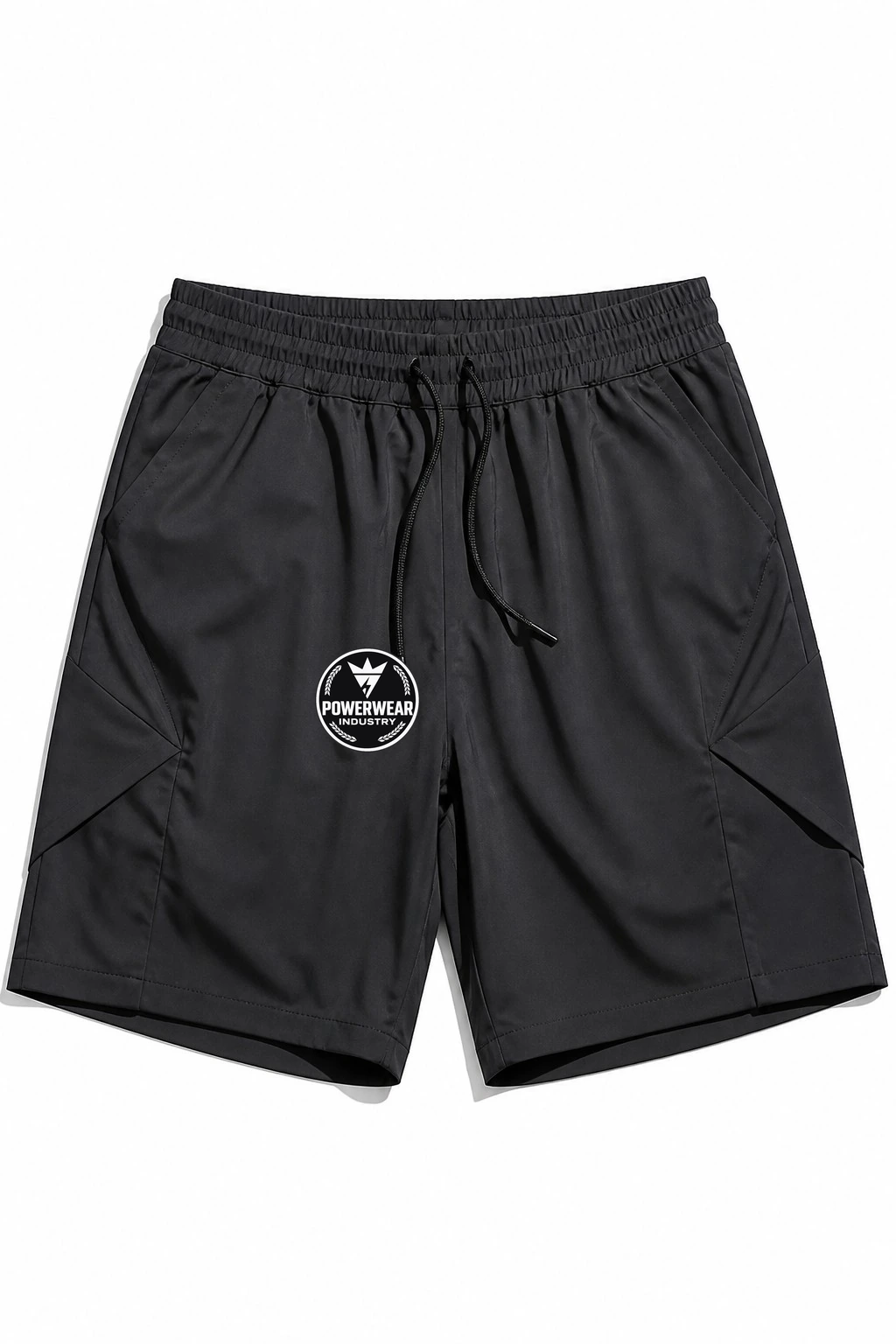 Custom Streetwear Shorts — Design 09 by Power Wear Industry with branded badge