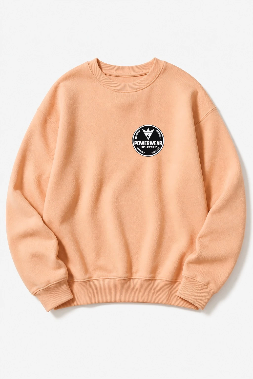 Custom Crewneck Sweatshirt — Design 08 by Power Wear Industry with branded badge